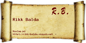 Rikk Balda névjegykártya